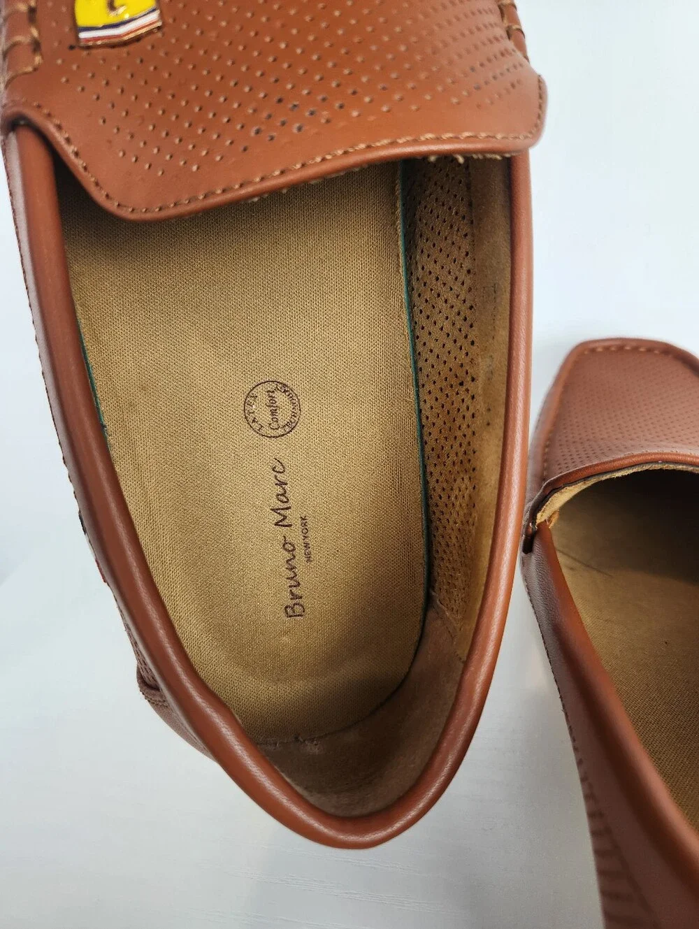 Bruno Marc Brown Perforated Driving Loafers Mens 11 Slip-On Boat Shoes Old Money